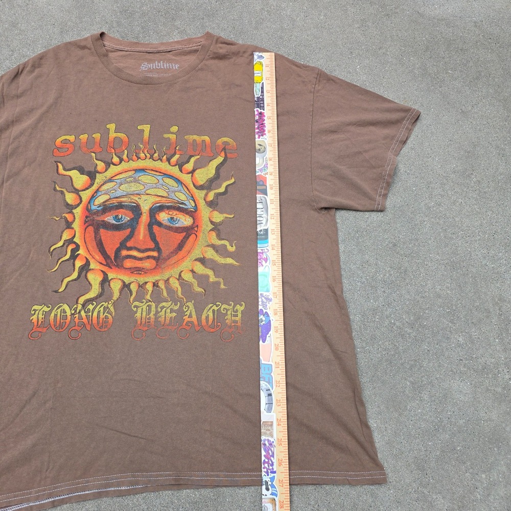 Sublime Long Beach Sun Graphic T-Shirt Mens Large Brown Cotton Band Tee - Picture 6 of 6
